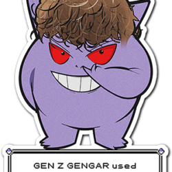 Gen Z Gengar – Sticker (Extra-Large)